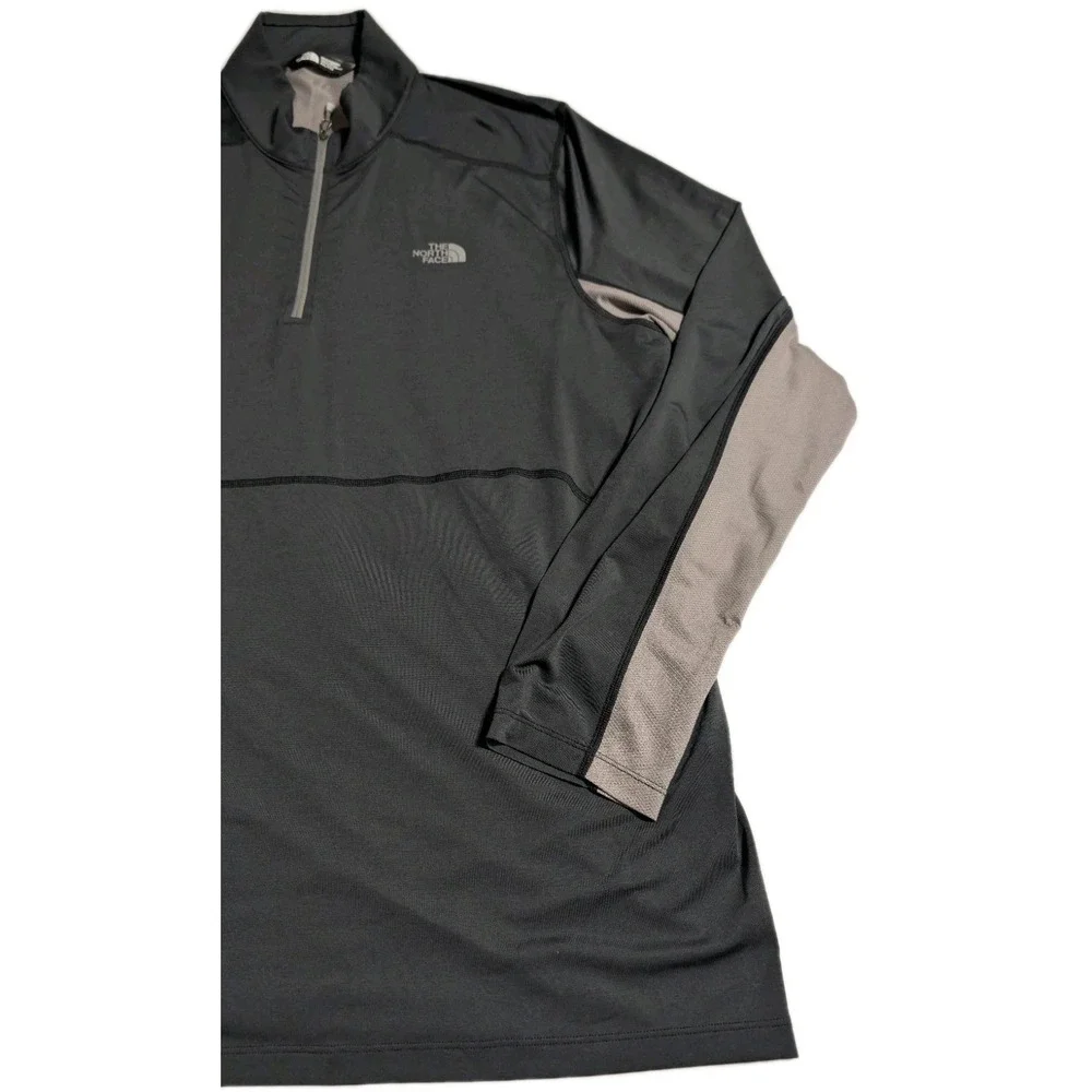 The North Face Mens XXL 1/4 Zip Performance Pullover Black‎ Gray Active